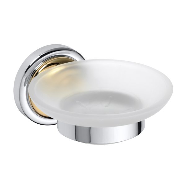 Tvålkopp med Hållare Duschbyggarna CLASSIC KROM/GULD