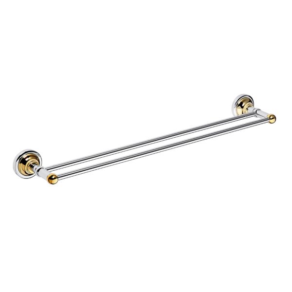 Handdukshängare Duschbyggarna CLASSIC KROM/GULD Dubbel