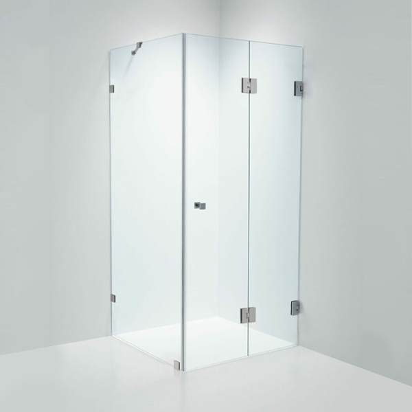 Hörna med en vikdörr och en fast vägg ,Design Plus  / Duschbyggarna