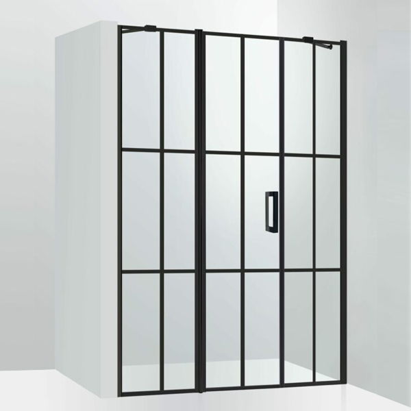 Noblesse-Linje-Cube-3-DELAD.jpg Duschdörr Noblesse Linje 3-delad Cube, Svart Duschbyggarna - Bild 1