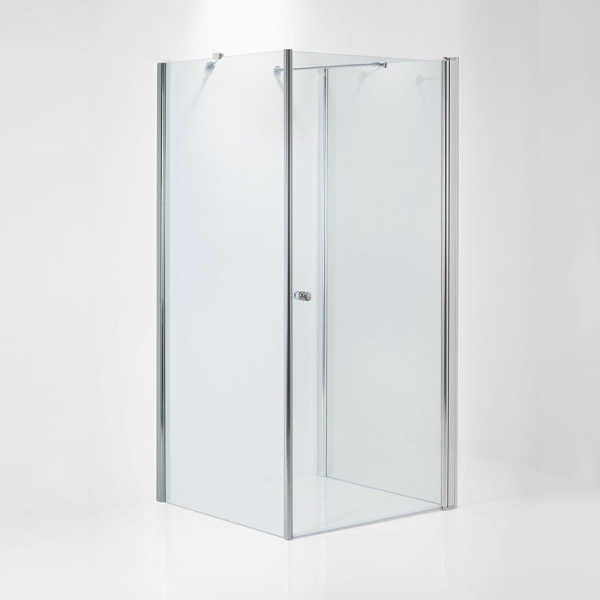 Dörr och två skärmväggar i U-montage / Duschbyggarna